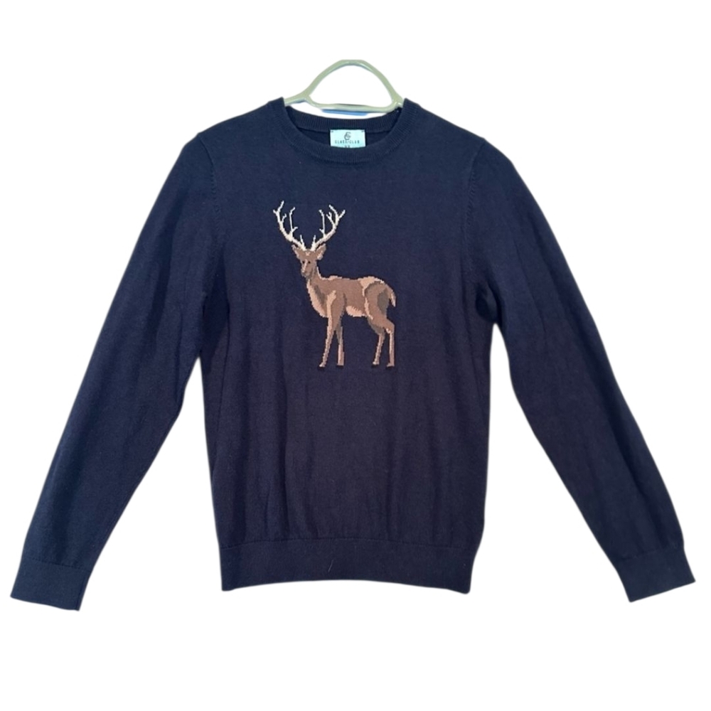 Class Club Kids Navy Blue Light Sweater with Deer Design 14/16